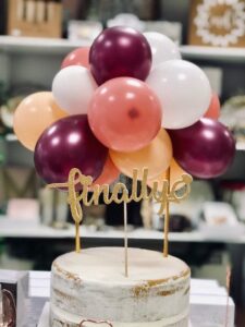this is a Balloon Banners cake topper