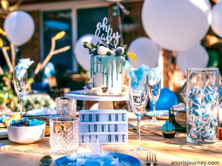 this is a baby shower blue decor