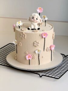 this is a Lamb Cake for a baby shower