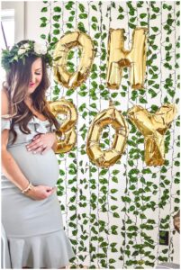 this is a Cascading Greenery for a baby shower decor 