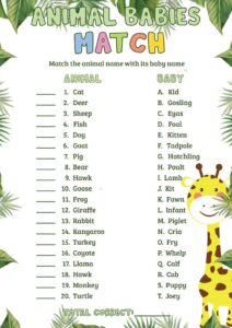 thiis is a Baby Animal Name Match game