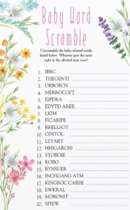 this is  a Baby Word Scramble game