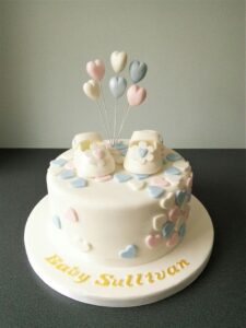 this is a Baby Booties Cake for a baby shower