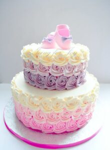 this is a Ombre Layer Cake for a baby shower