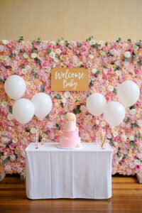 this is a Floral Wall for a baby shower