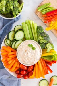 this is a Vegetable Platter with Dip