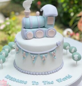 this is a Baby Train cake