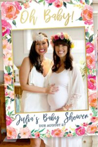 this is a Photo Booth Frame for a baby shower decor 