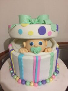this is a Peeking Baby Cake for a baby shower