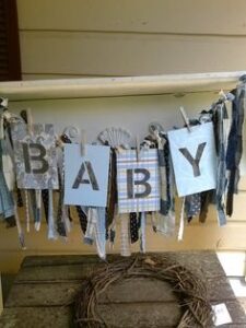 this is a Fabric Swag for a baby shower decor