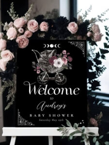 this is a Chalkboard Backdrop  for a baby shower decor