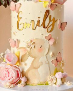 this is a Bunny Rabbit Cake for a baby shower