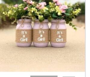 this is a Mason Jar Decor for a baby shower