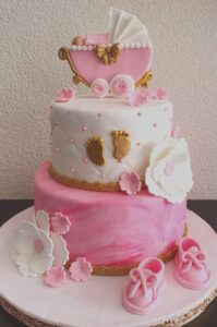 this is a Baby Carriage Cake