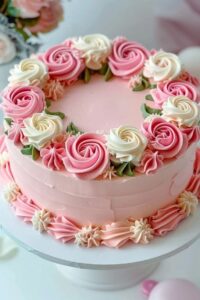 this is a Baby Wreath Cake for a baby shower