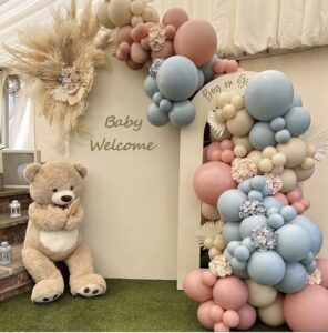 this is a Balloon Garland for a baby shower