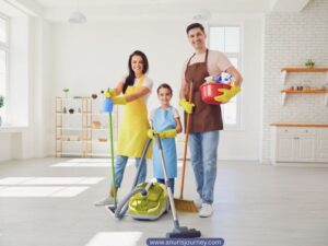 father-and-child-help-mum-with-chores