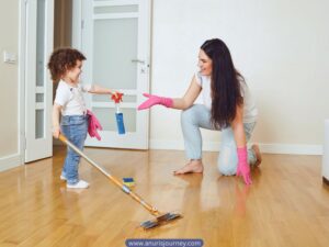 mum-and-child-cleaning-The-Best-Time-Saving-Cleaning-Hacks-for-Busy-Moms