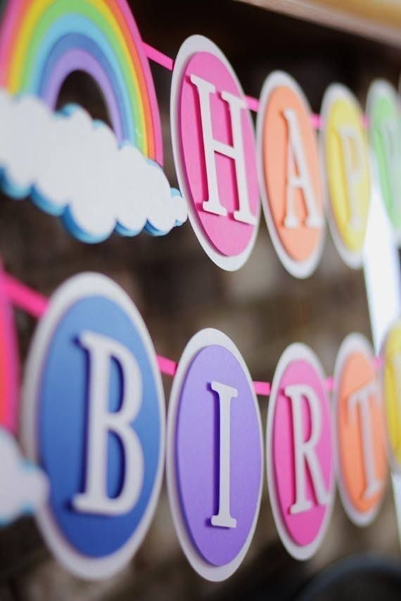 Cricut-cut paper banner with “Happy Birthday” text