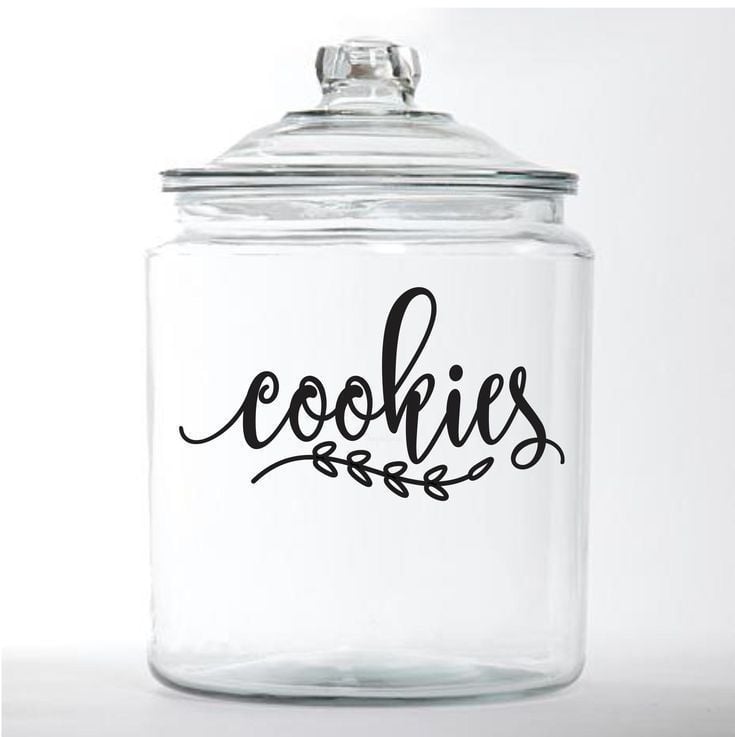 Cricut-labeled mason jars for kitchen organization