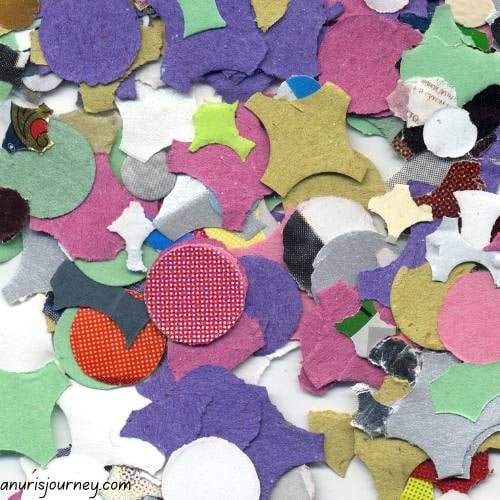 Handmade pastel confetti cut with Cricut