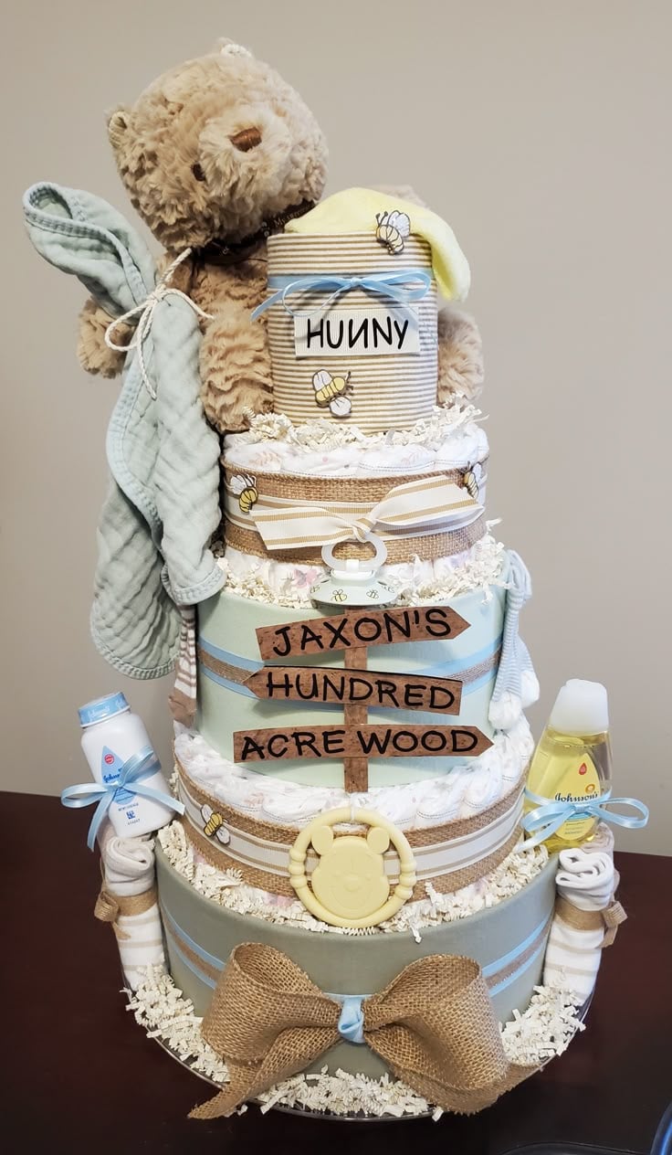 Three-tier diaper cake