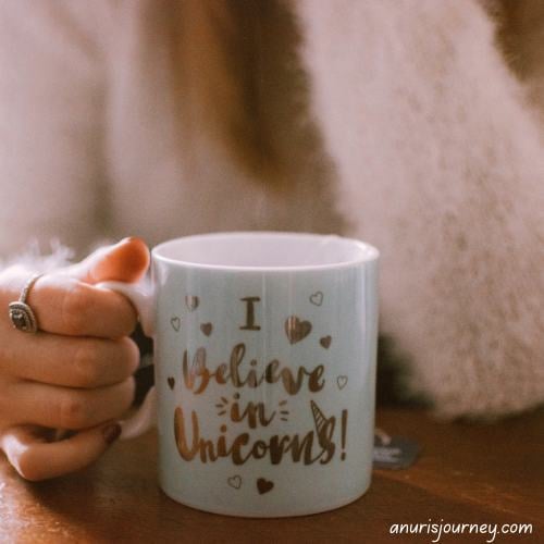 Personalized coffee mug made with Cricut vinyl