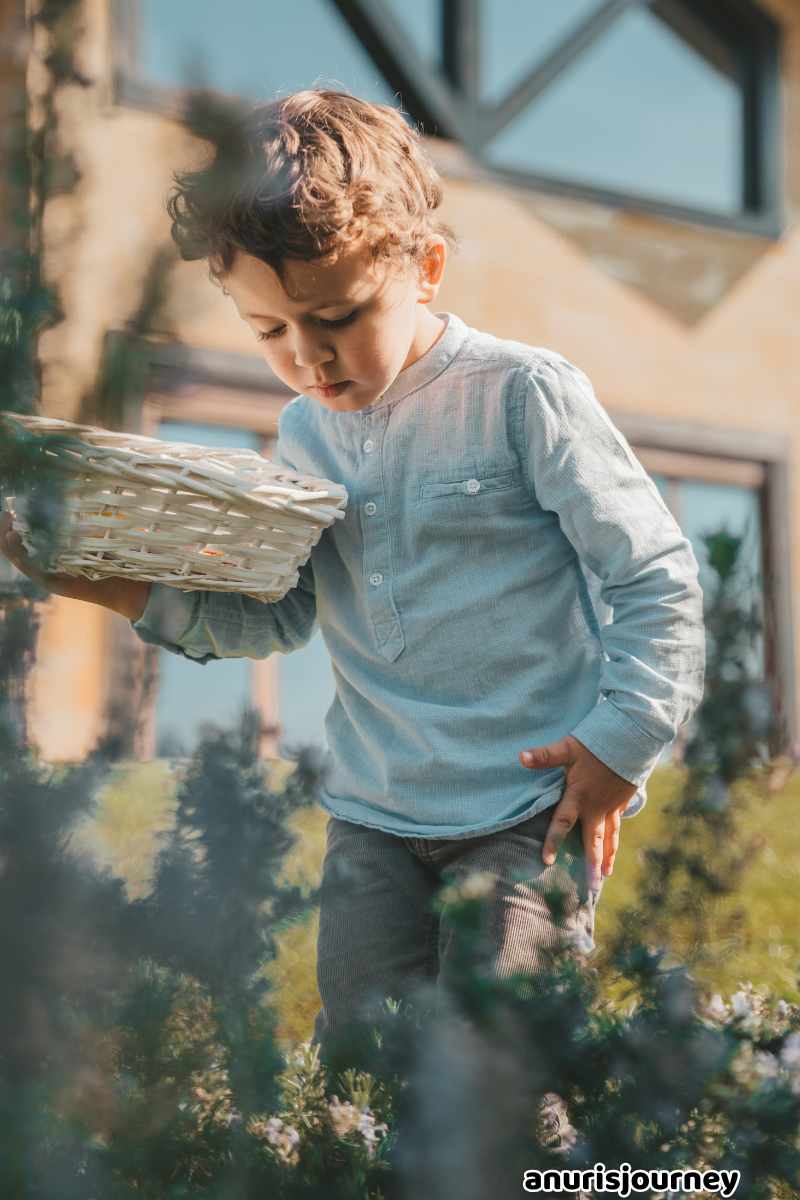 someone in an Easter Egg Hunt