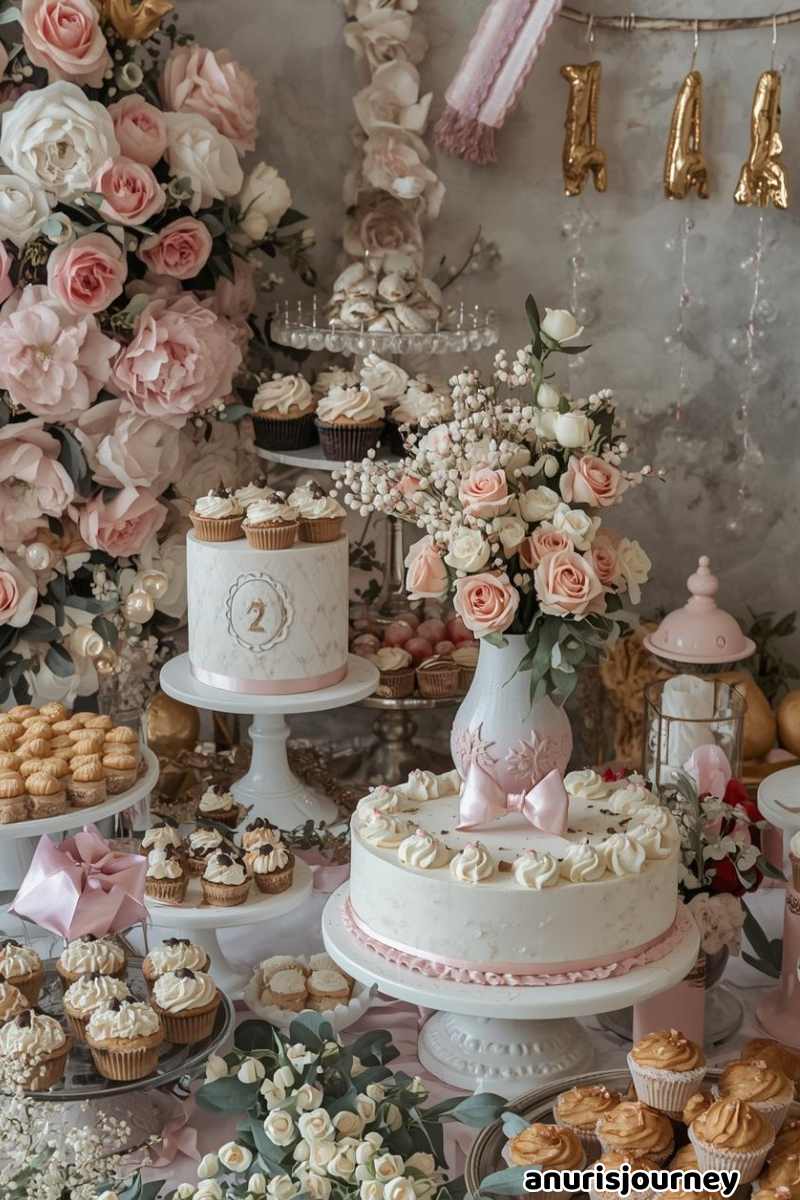 A styled Dessert Table 