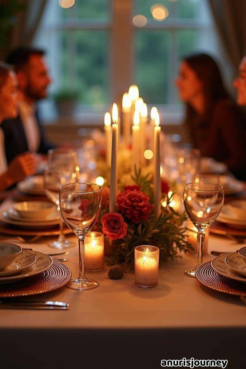 candlelight during evening Easter dinners,