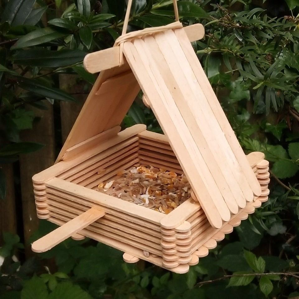 Popsicle Stick Bird Feeders