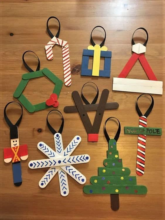 Popsicle Stick Holiday Ornaments