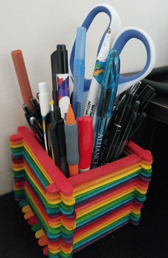 Popsicle Stick Pencil Holder