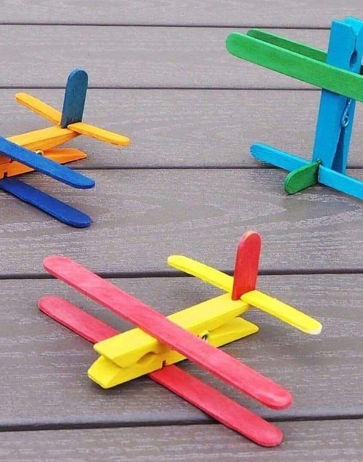 Popsicle Stick Toy Airplanes