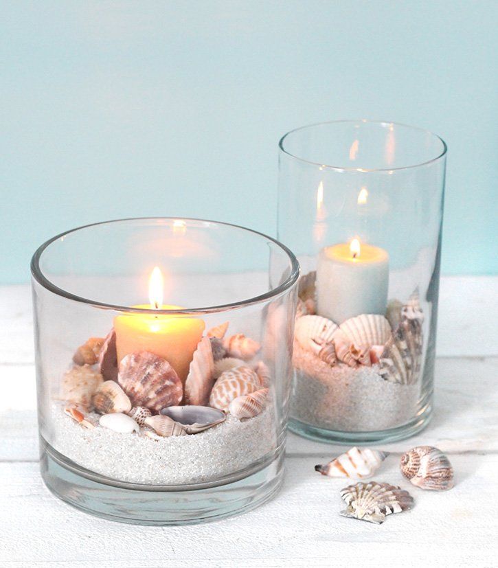 Seashell Candle Holders with Sand