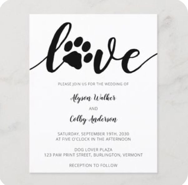 Dog Wedding Invitations