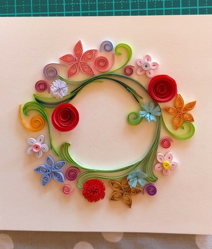 Paper Quilling Flower Wreath
