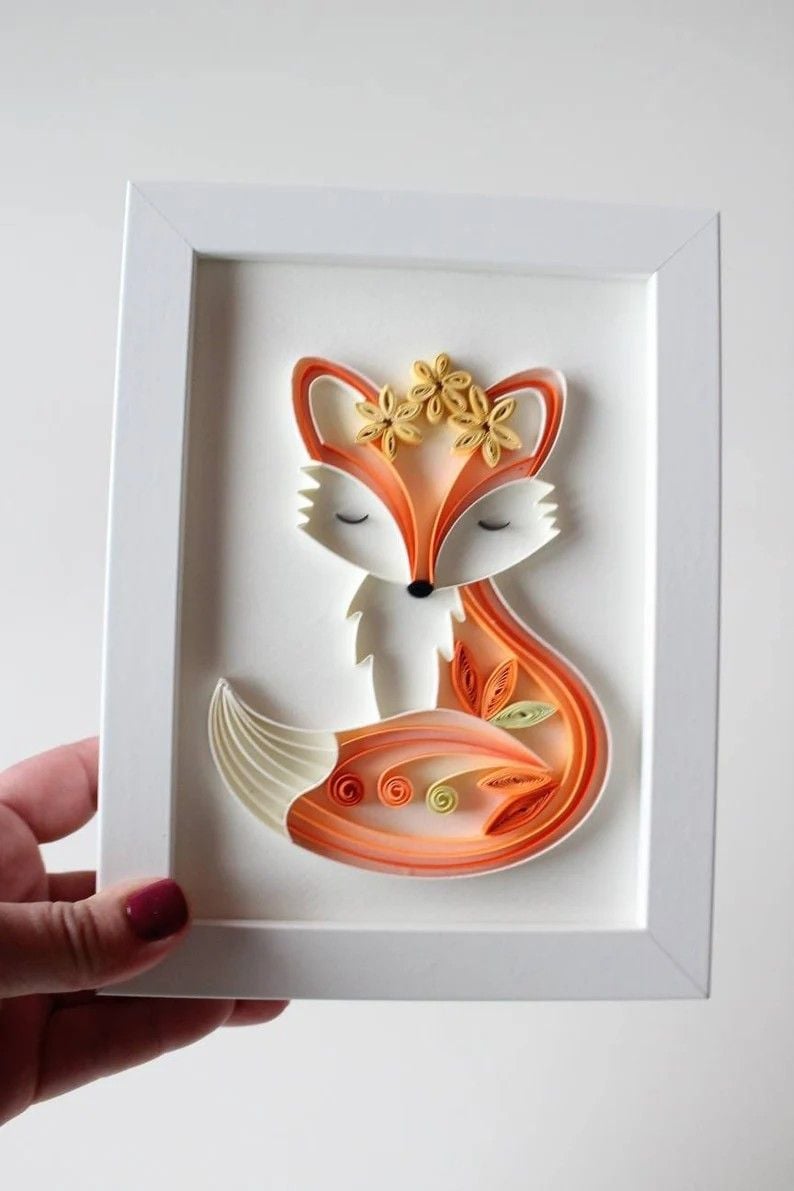Quilled Paper Animals in Frames