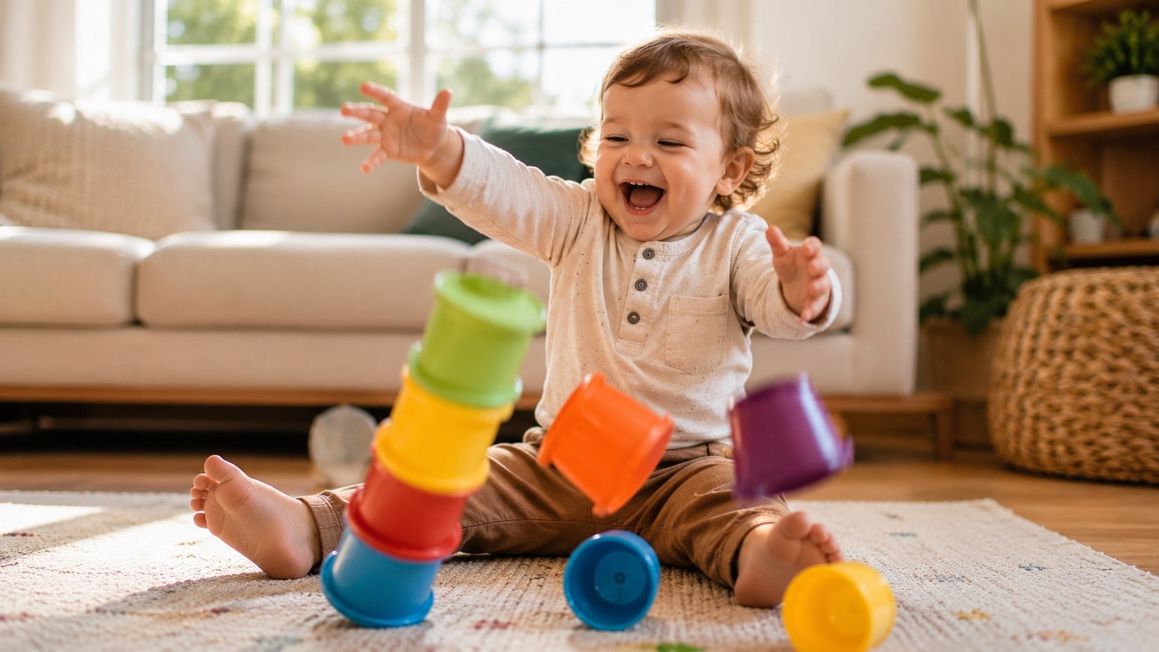 child stacking cups