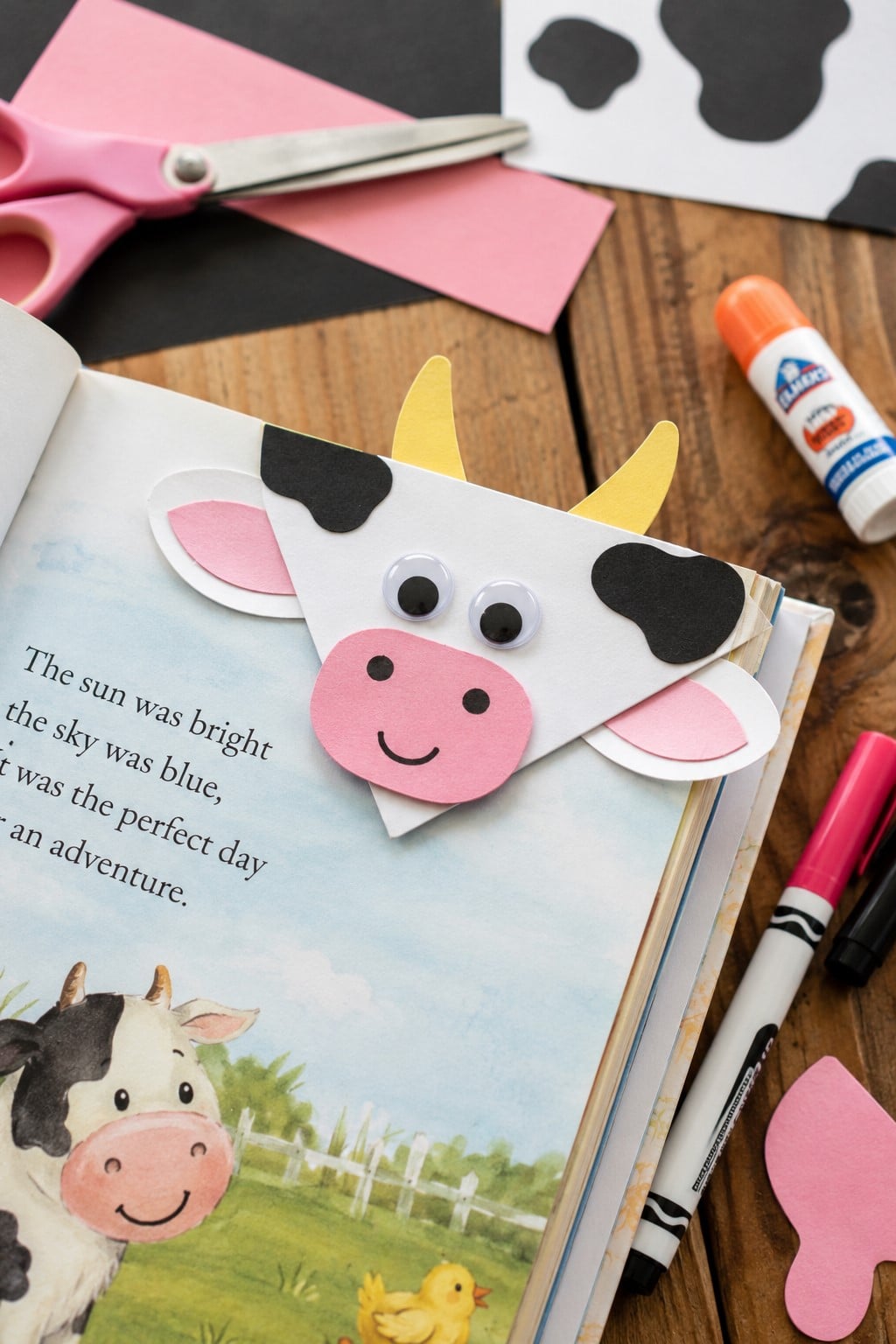 cow  bookmark craft