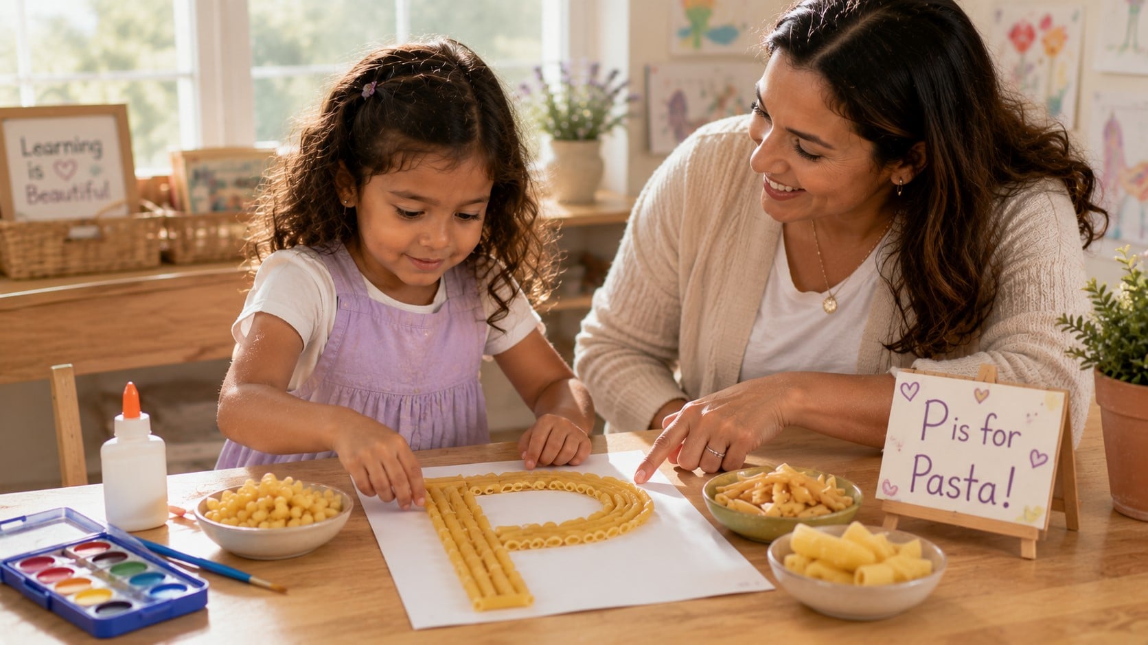 crafting pasta with mum