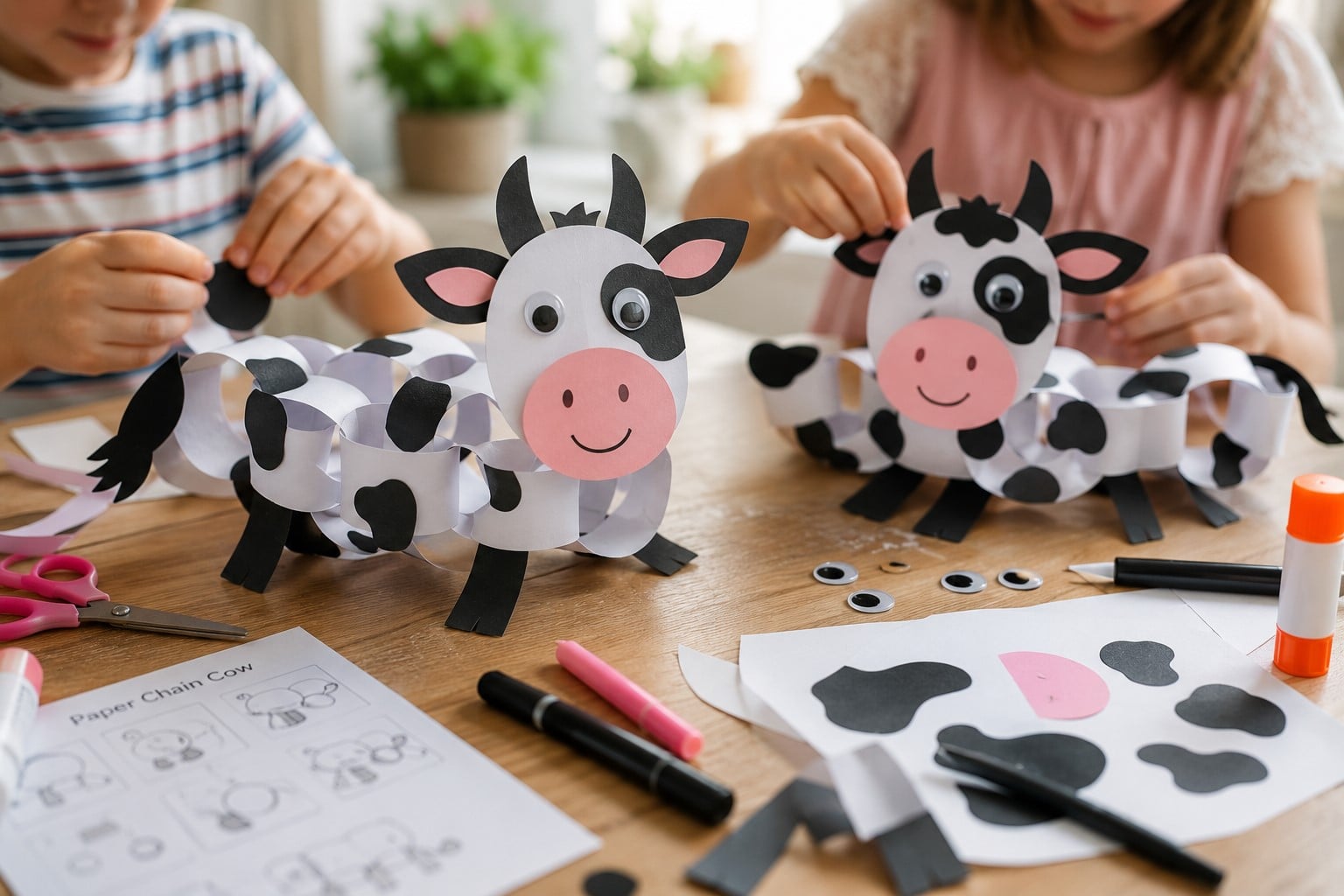 paper chain cow