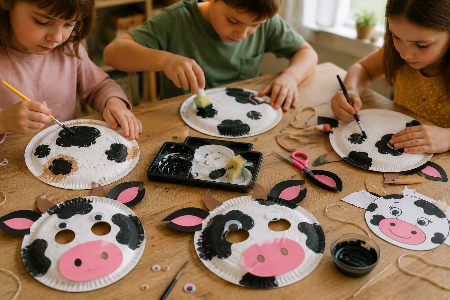 paper plate cow craft