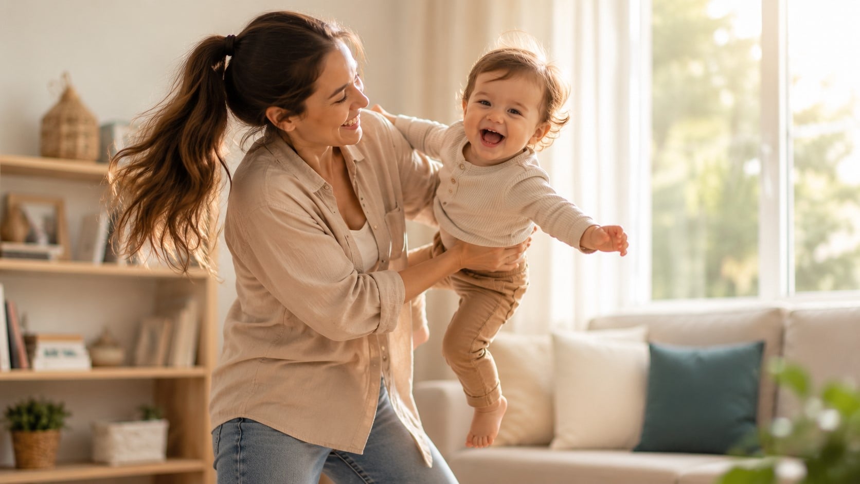 mum playing with child