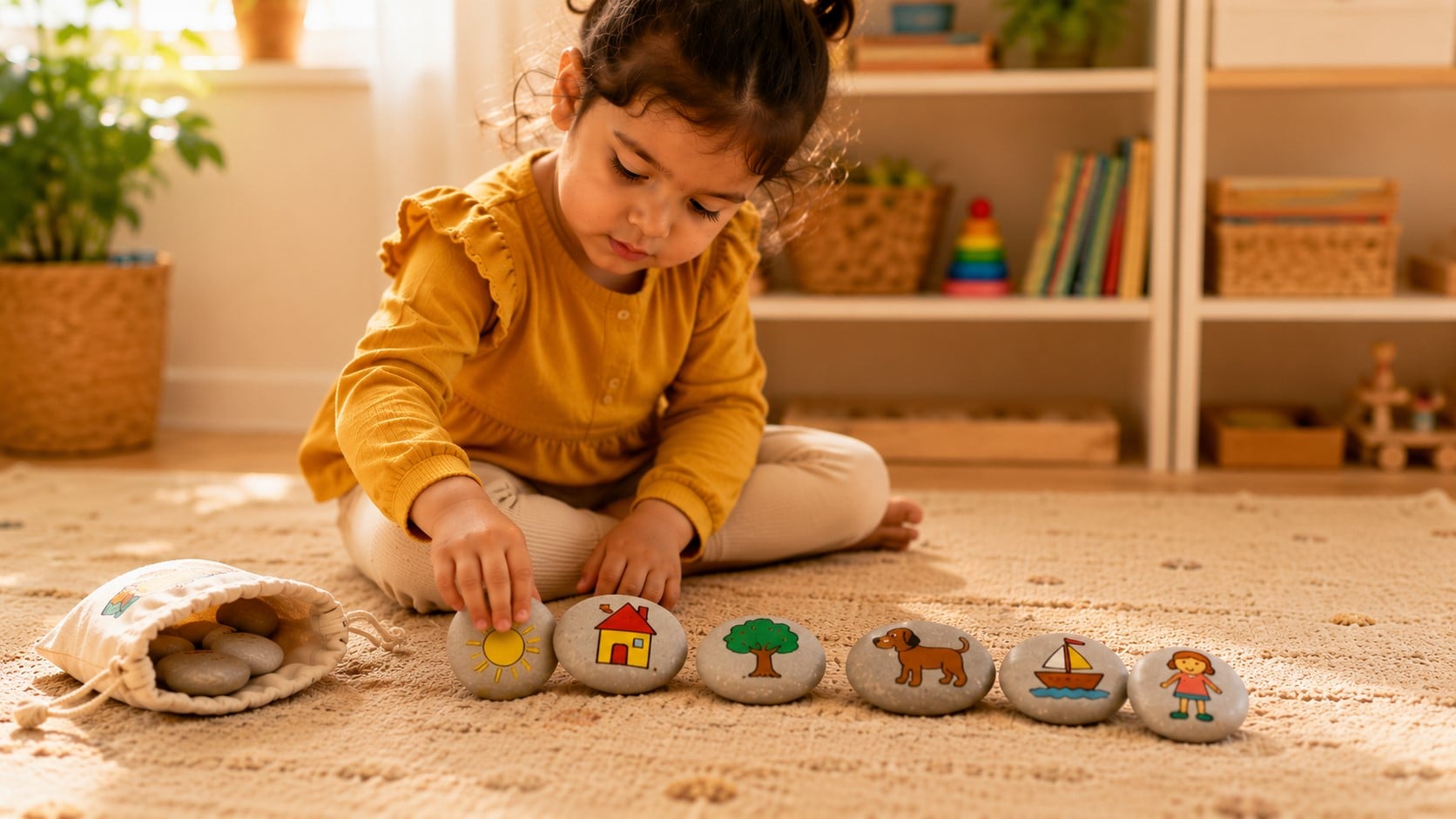 playtime with painted stones