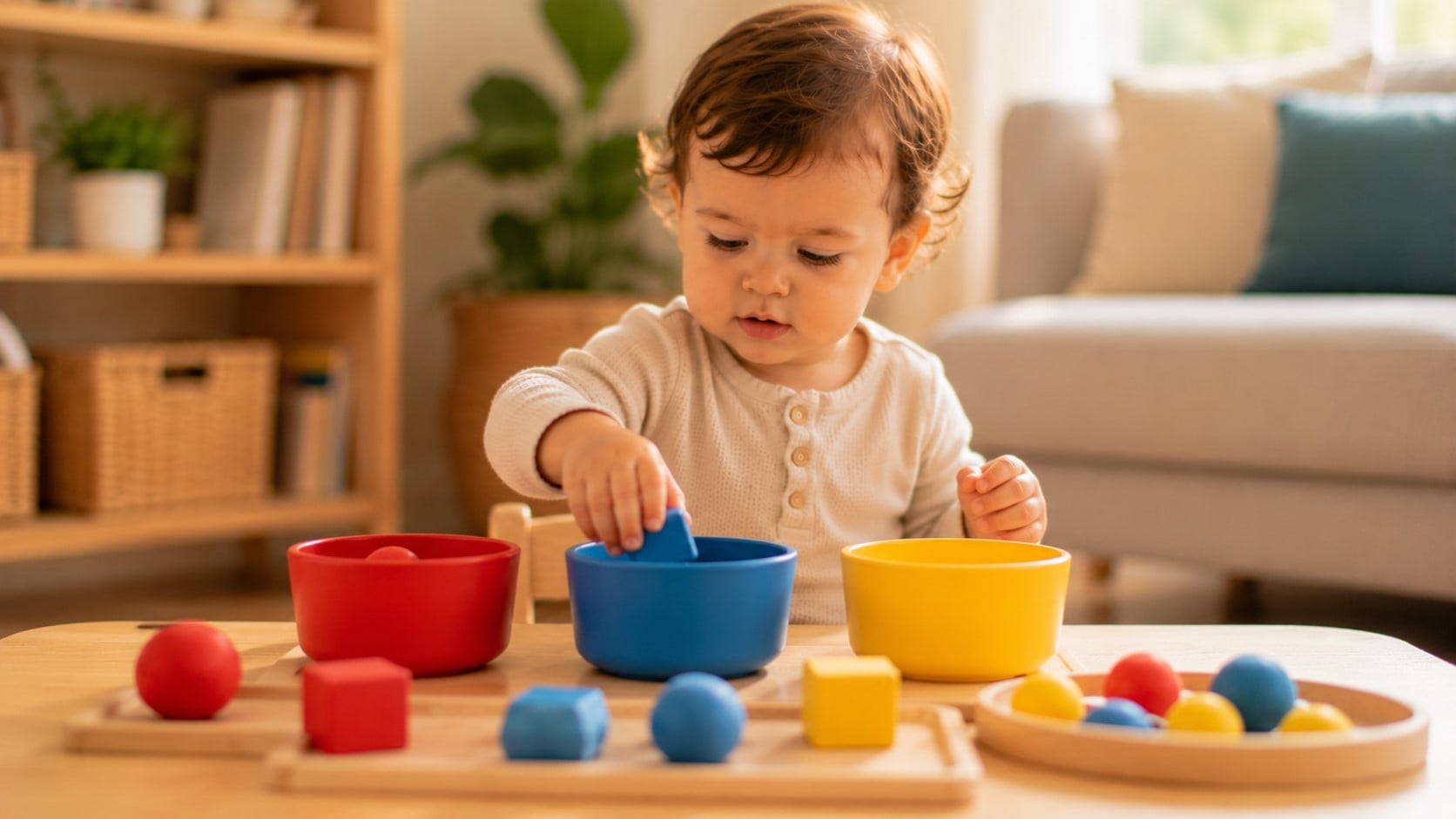 child sorting colours