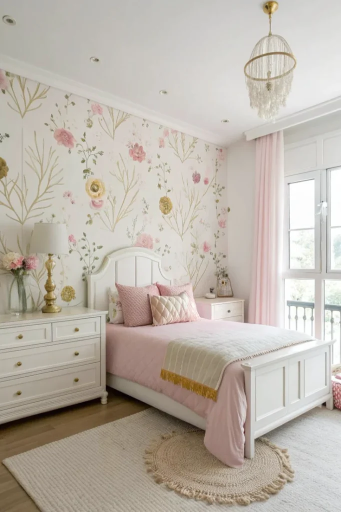Add Pink Floral Wallpaper