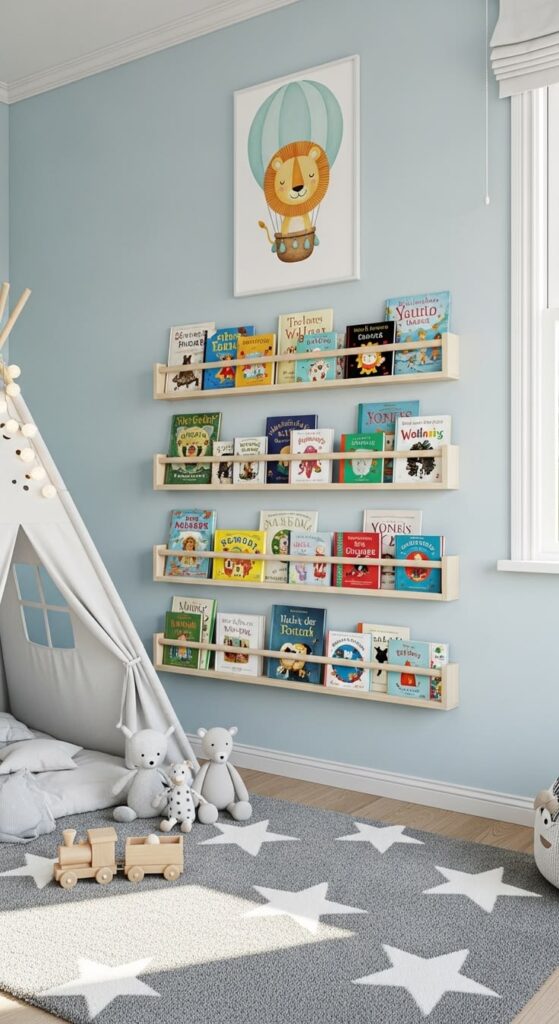 Add a Wall-Mounted Bookshelf