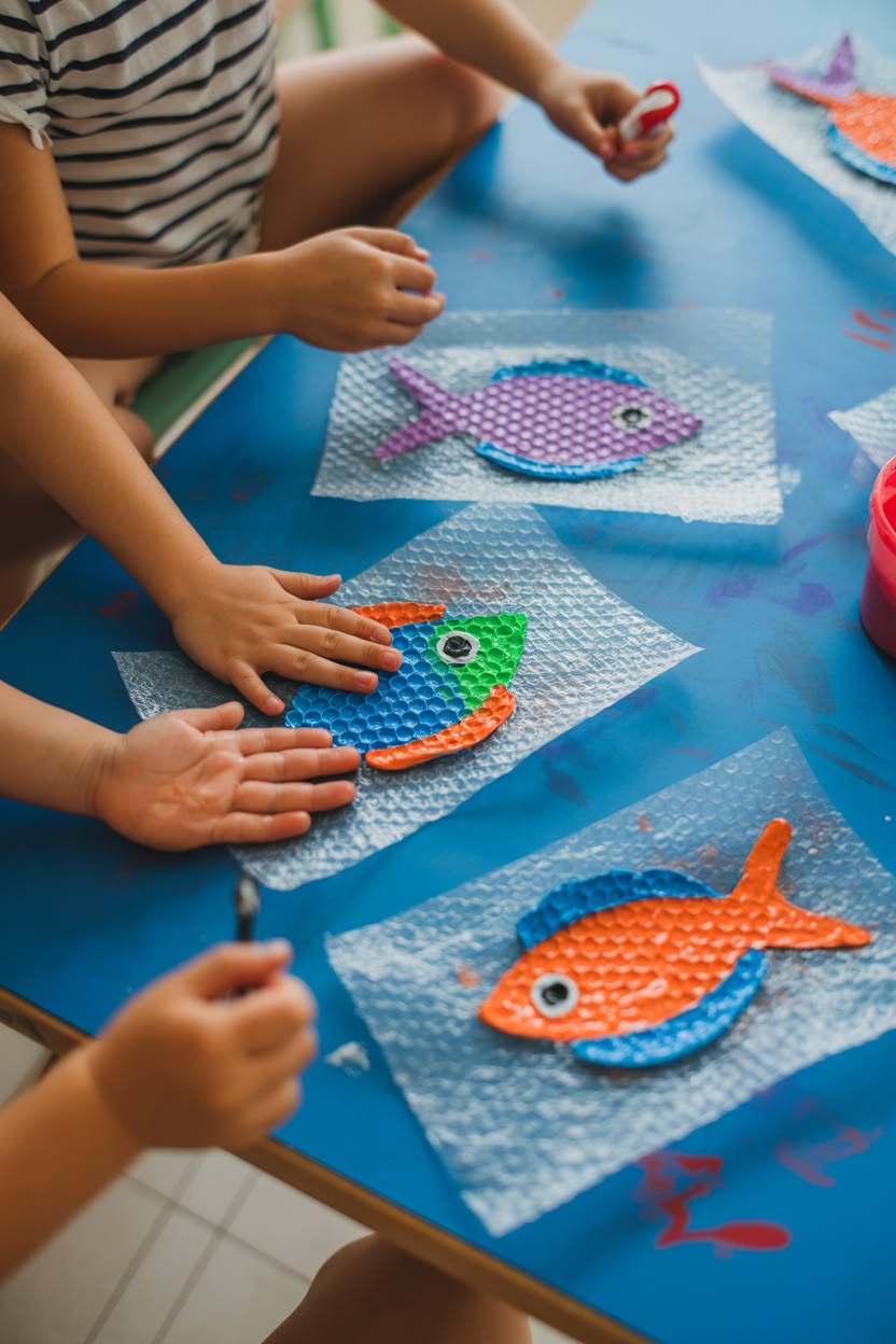 Bubble Wrap Fish Print