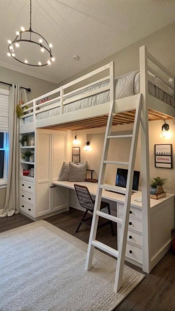 Bunk Bed with Desk Underneath